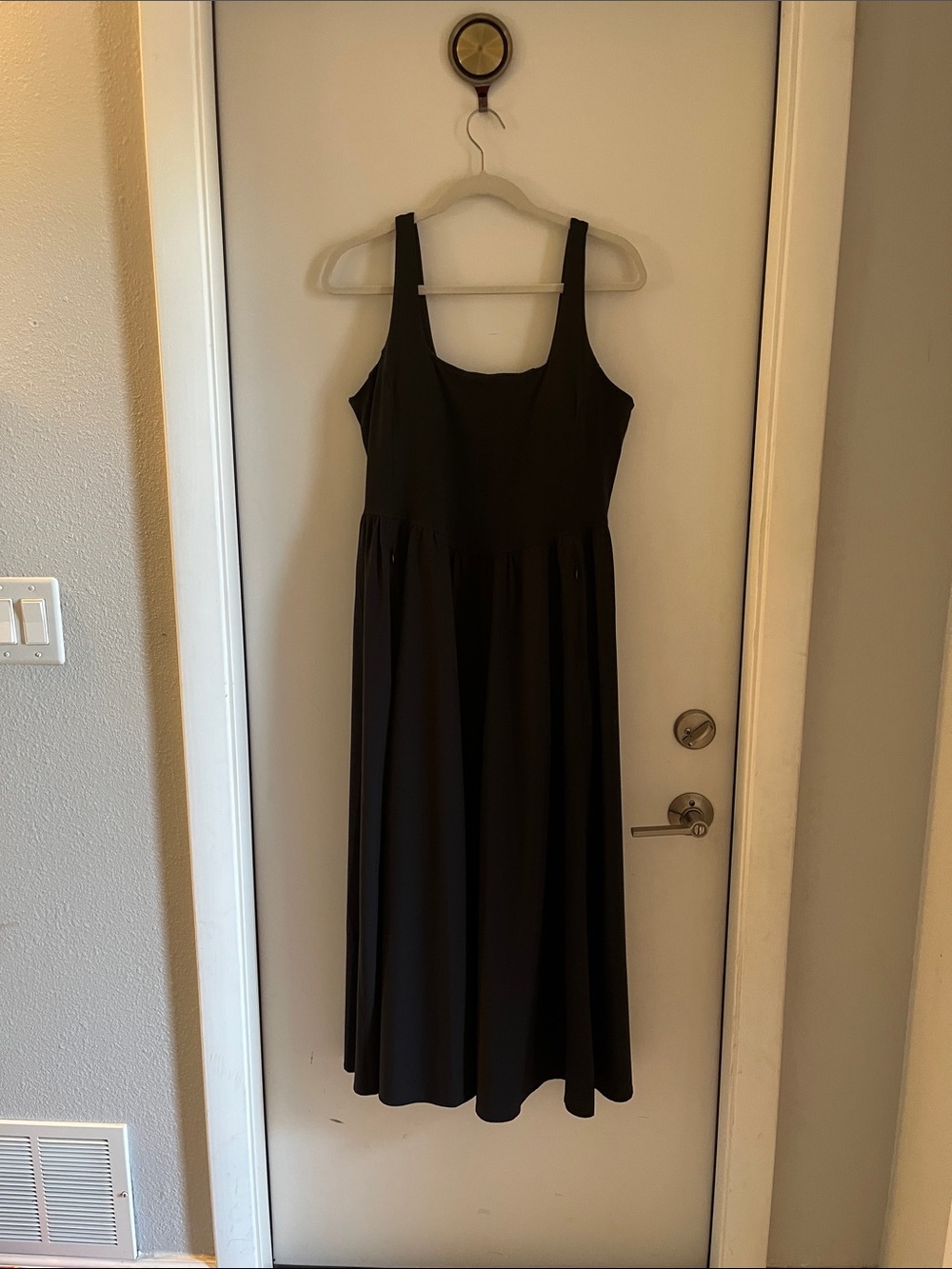 Zella Black Sleeveless Square-Neck Maxi Dress